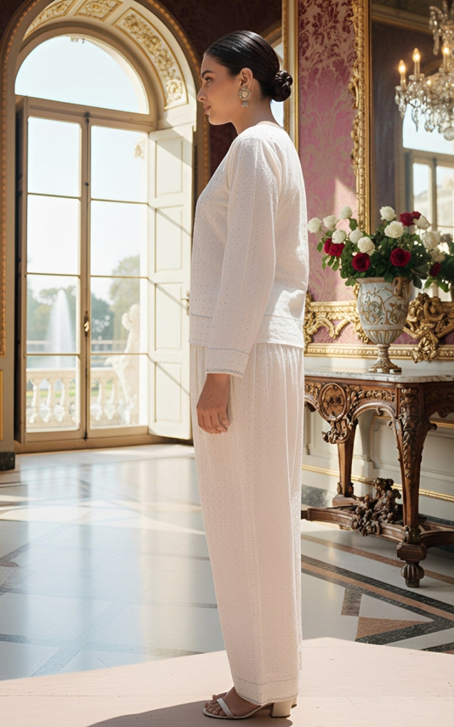 CENE Ash White Floral Co-ord Set